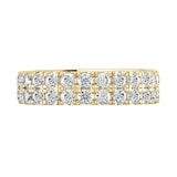 Goldsmiths 18ct Yellow Gold 2.00cttw Double Row Claw Set Diamond Full Eternity Ring