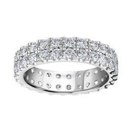 06507454 - Platinum 2.00cttw Double Row Claw Set Diamond Full Eternity Ring