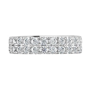 Goldsmiths Platinum 2.00cttw Double Row Claw Set Diamond Full Eternity Ring
