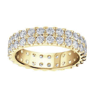 Goldsmiths 9ct Yellow Gold 2.00cttw Double Row Claw Set Diamond Full Eternity Ring