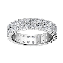 06507459 - Platinum 2.00cttw Double Row Claw Set Diamond Full Eternity Ring