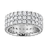 Goldsmiths 18ct White Gold 3.00cttw Triple Row Claw Set Diamond Full Eternity Ring