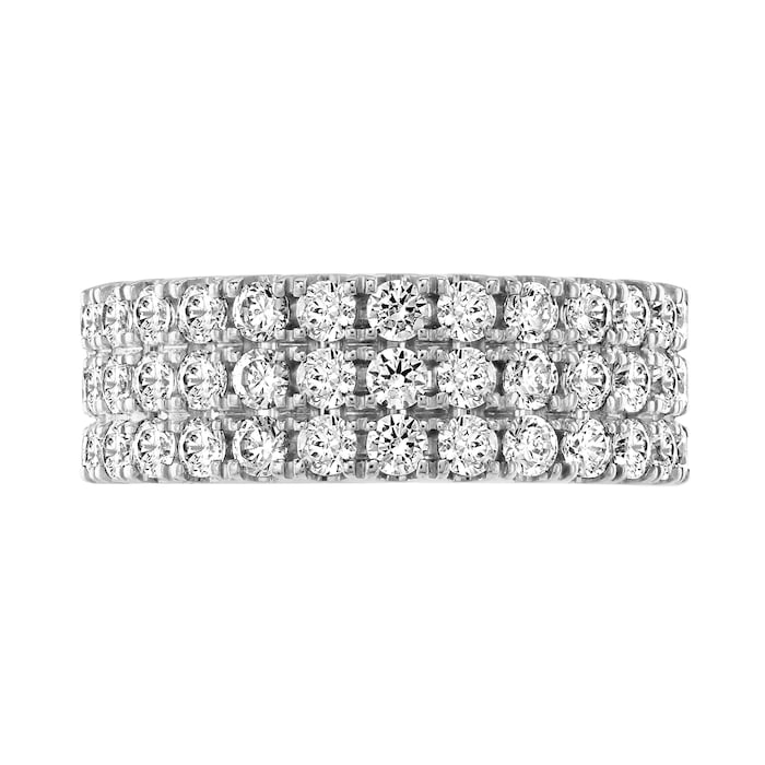 Goldsmiths 18ct White Gold 3.00cttw Triple Row Claw Set Diamond Full Eternity Ring