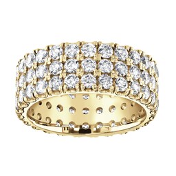 06507461 - 18ct Yellow Gold 3.00cttw Triple Row Claw Set Diamond Full Eternity Ring