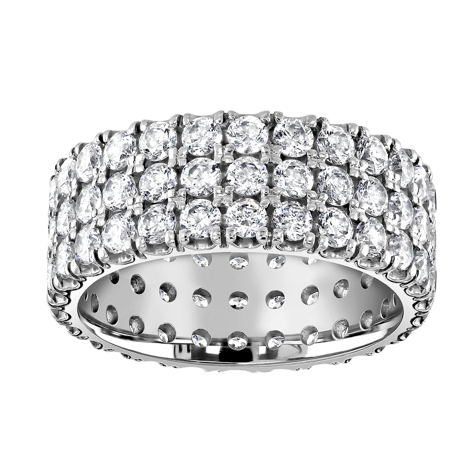 Goldsmiths Platinum 3.00cttw Triple Row Claw Set Diamond Full Eternity Ring Goldsmiths Platinum 3.00cttw Triple Row Claw Set Diamond Full Eternity Ring
