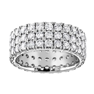 Goldsmiths Platinum 3.00cttw Triple Row Claw Set Diamond Full Eternity Ring