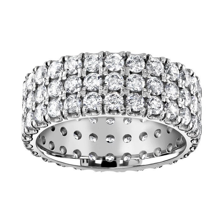 Best Luxury
18ct White Gold 3.00cttw Triple Row Claw Set Diamond Full Eternity Ring