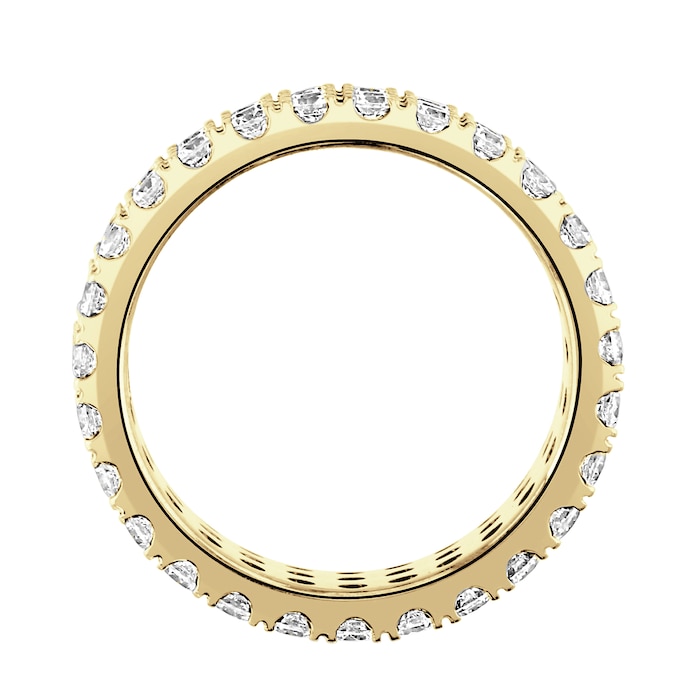 Goldsmiths 18ct Yellow Gold 3.00cttw Triple Row Claw Set Diamond Full Eternity Ring