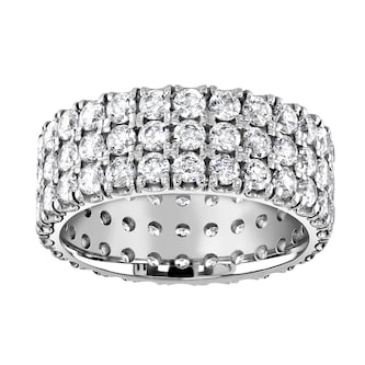 Goldsmiths 9ct White Gold 3.00cttw Triple Row Claw Set Diamond Full Eternity Ring Goldsmiths 9ct White Gold 3.00cttw Triple Row Claw Set Diamond Full Eternity Ring