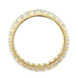 Goldsmiths 9ct Yellow Gold 3.00cttw Triple Row Claw Set Diamond Full Eternity Ring