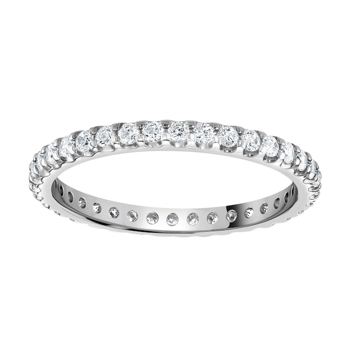 Goldsmiths 18ct White Gold 0.50cttw Brilliant Cut Claw Set Diamond Full Eternity Ring