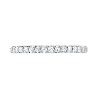 Goldsmiths 9ct White Gold 0.50cttw Brilliant Cut Claw Set Diamond Full Eternity Ring