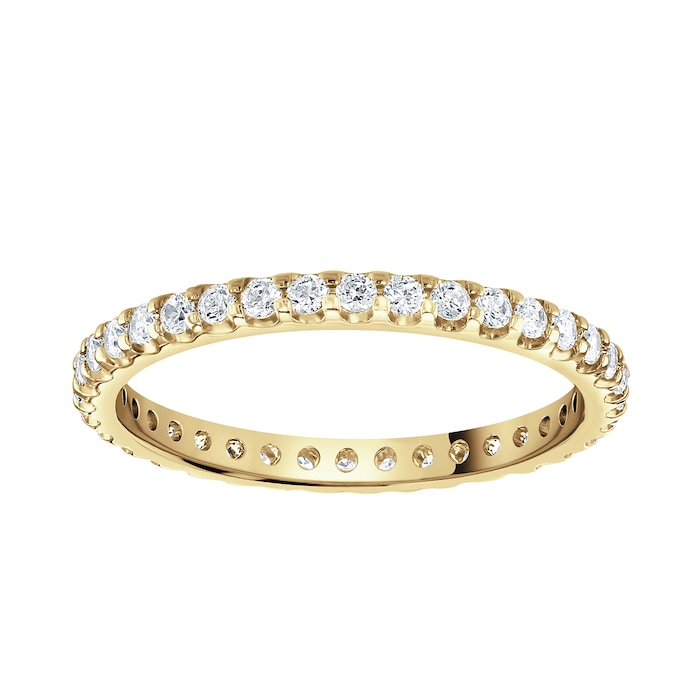 Goldsmiths 9ct Yellow Gold 0.50cttw Brilliant Cut Claw Set Diamond Full Eternity Ring