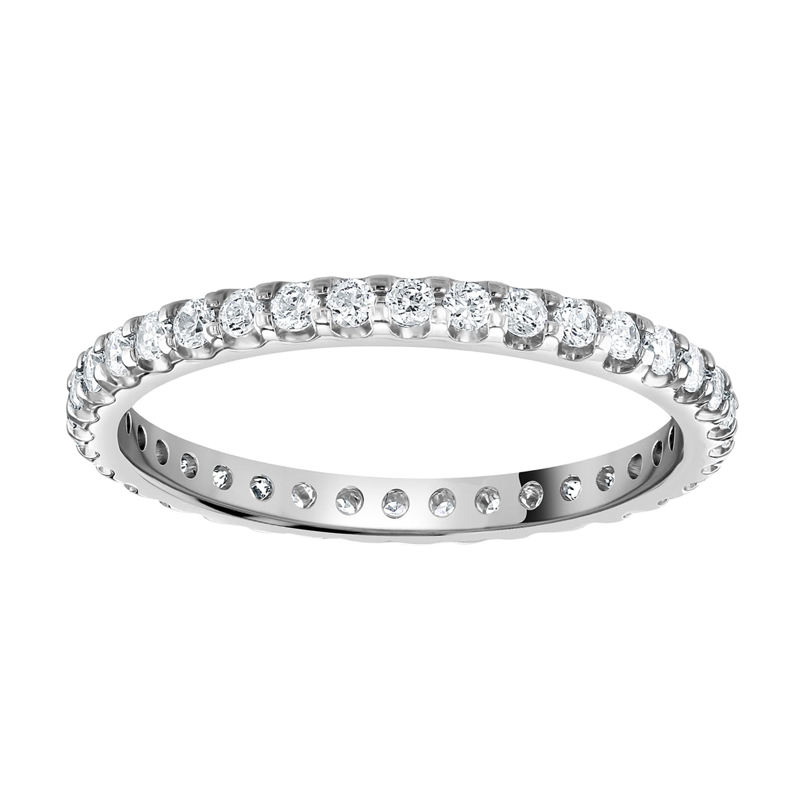 9ct White Gold 0.50cttw Brilliant Cut Claw Set Diamond Full Eternity Ring - Ring Size N