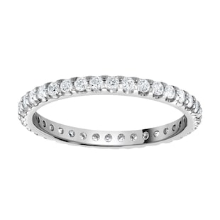 Goldsmiths 9ct White Gold 0.50cttw Brilliant Cut Claw Set Diamond Full Eternity Ring