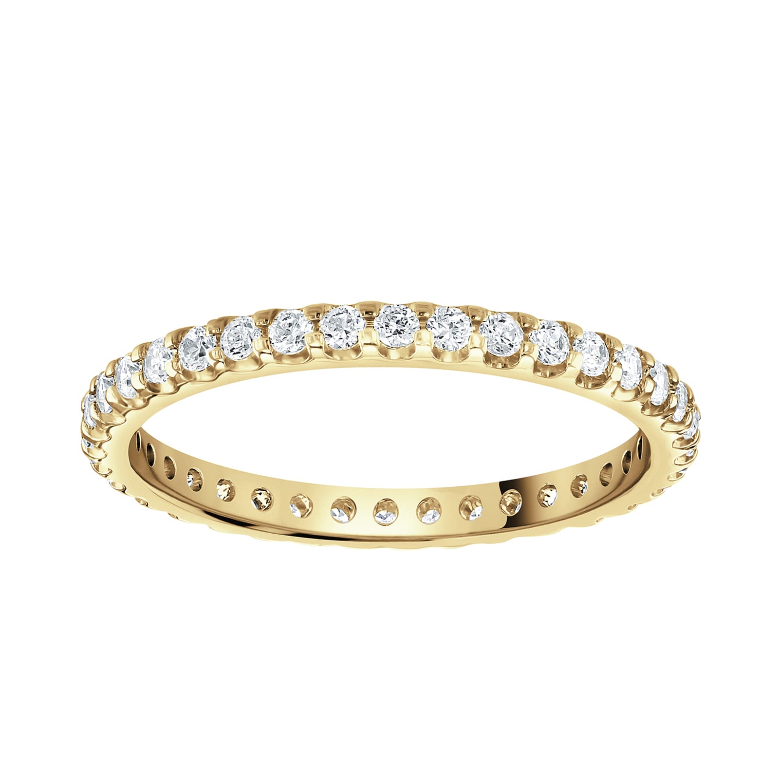 9ct Yellow Gold 0.50cttw Brilliant Cut Claw Set Diamond Full Eternity Ring - Ring Size G