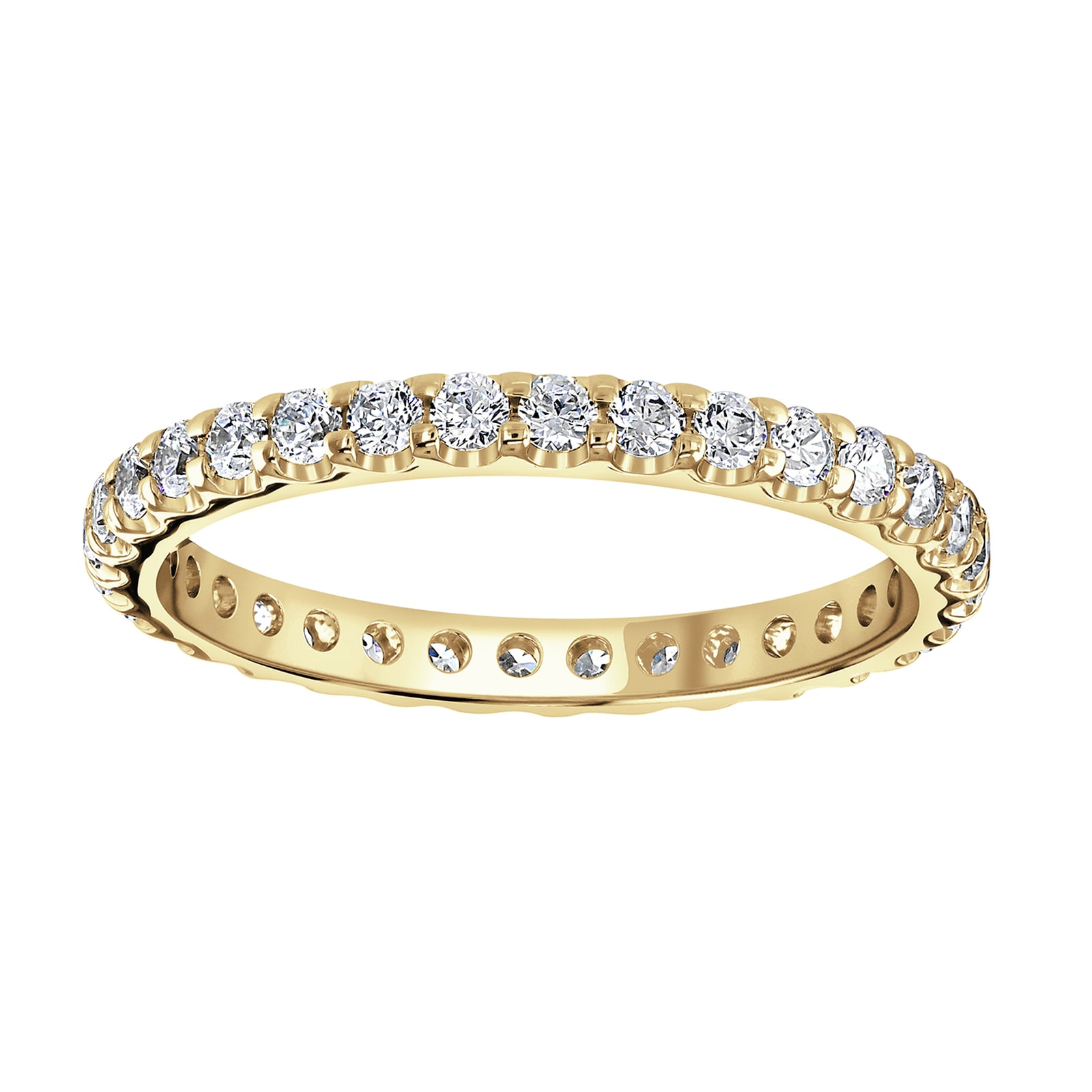 18ct Yellow Gold 0.75cttw Brilliant Cut Claw Set Diamond Full Eternity Ring - Ring Size L