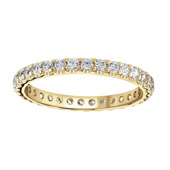 Goldsmiths 9ct Yellow Gold 0.75cttw Brilliant Cut Claw Set Diamond Full Eternity Ring