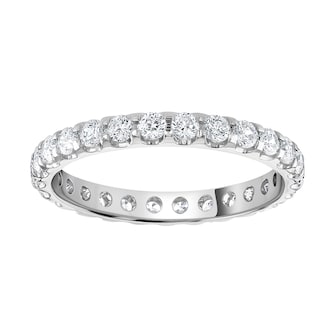 Goldsmiths 18ct White Gold 1.00cttw Brilliant Cut Claw Set Diamond Full Eternity Ring