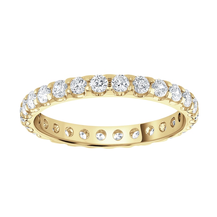 Goldsmiths 18ct Yellow Gold 1.00cttw Brilliant Cut Claw Set Diamond Full Eternity Ring