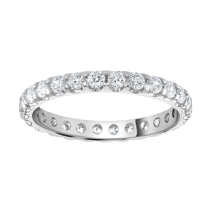 Goldsmiths 9ct White Gold 1.00cttw Brilliant Cut Claw Set Diamond Full Eternity Ring