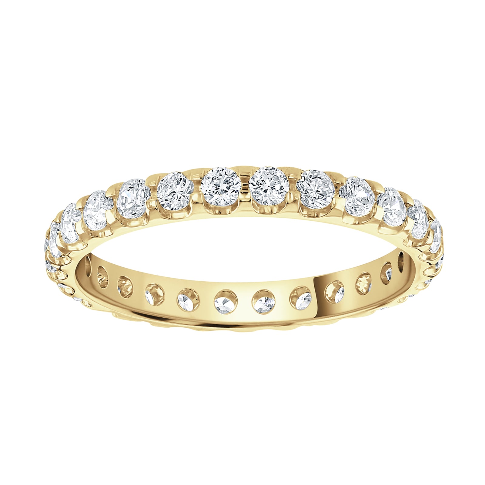 Goldsmiths 9ct Yellow Gold 1.00cttw Brilliant Cut Claw Set Diamond Full Eternity Ring