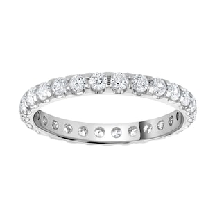 Goldsmiths 18ct White Gold 1.00cttw Brilliant Cut Claw Set Diamond Full Eternity Ring