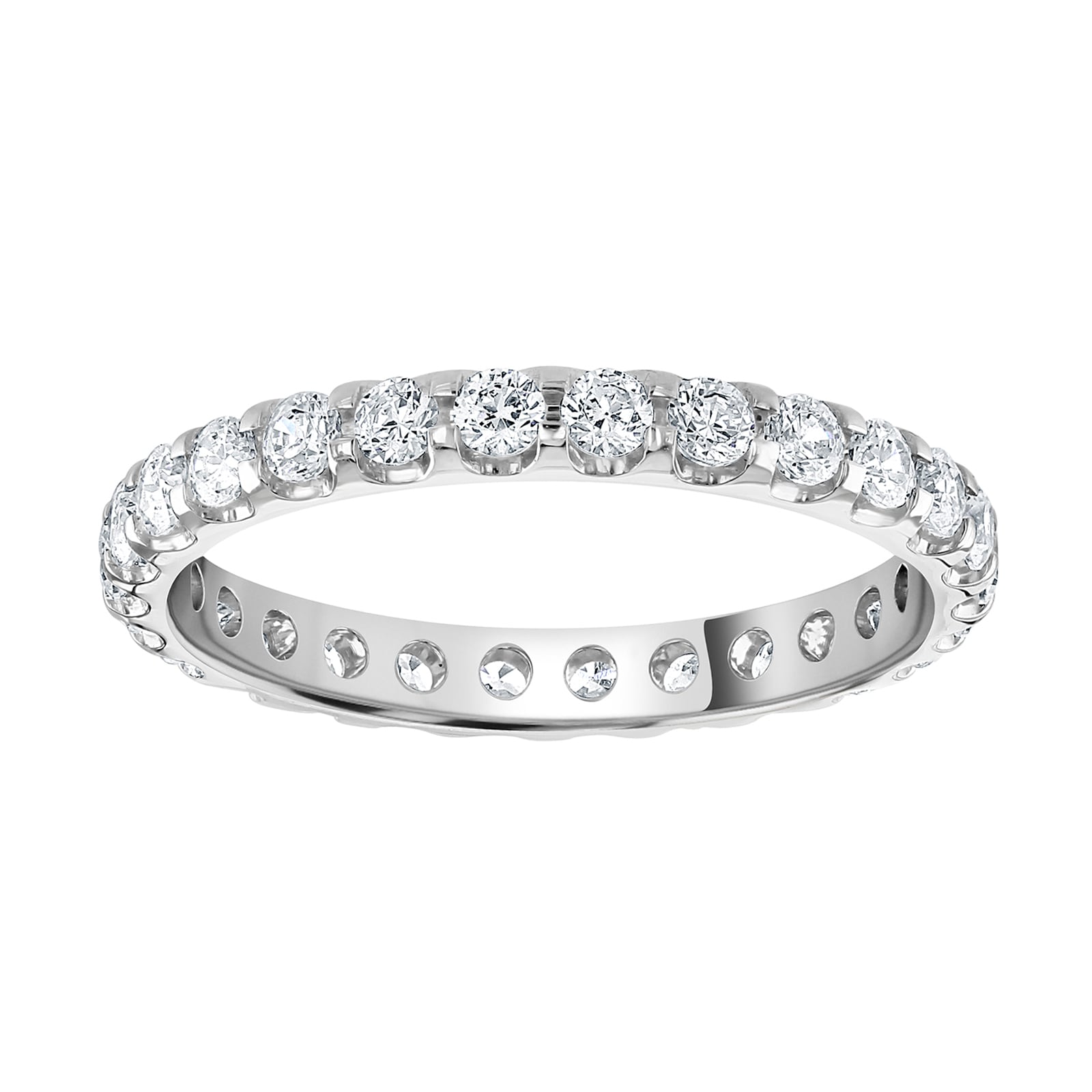 Goldsmiths 9ct White Gold 1.00cttw Brilliant Cut Claw Set Diamond Full Eternity Ring