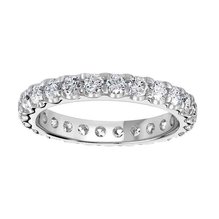 Goldsmiths 18ct White Gold 1.50cttw Brilliant Cut Claw Set Diamond Full Eternity Ring