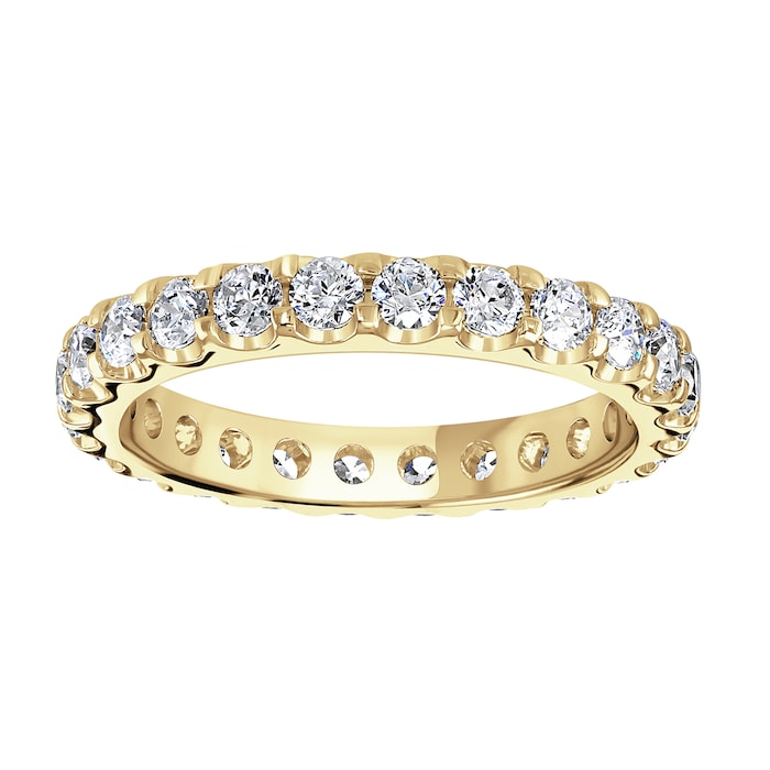 Goldsmiths 9ct Yellow Gold 1.50cttw Brilliant Cut Claw Set Diamond Full Eternity Ring