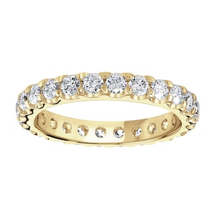 Goldsmiths 18ct Yellow Gold 1.50cttw Brilliant Cut Claw Set Diamond Full Eternity Ring