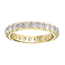 06507532100 - 18ct Yellow Gold 1.50cttw Brilliant Cut Claw Set Diamond Full Eternity Ring - Ring Size J