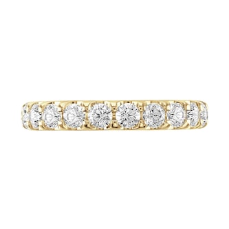 Goldsmiths 18ct Yellow Gold 2.00cttw Brilliant Cut Claw Set Diamond Full Eternity Ring