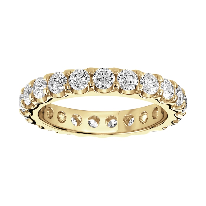 Goldsmiths 18ct Yellow Gold 2.00cttw Brilliant Cut Claw Set Diamond Full Eternity Ring