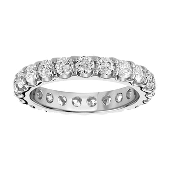 Goldsmiths 9ct White Gold 2.00cttw Brilliant Cut Claw Set Diamond Full Eternity Ring Goldsmiths 9ct White Gold 2.00cttw Brilliant Cut Claw Set Diamond Full Eternity Ring