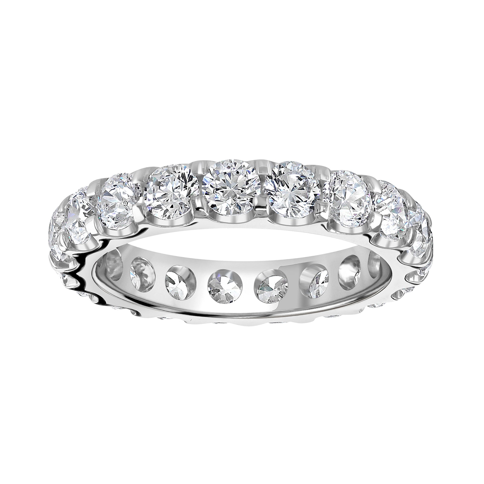 18ct White Gold 2.80cttw Brilliant Cut Claw Set Diamond Full Eternity Ring - Ring Size M