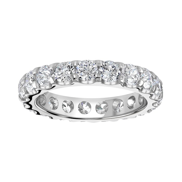 Goldsmiths 9ct White Gold 2.80cttw Brilliant Cut Claw Set Diamond Full Eternity Ring