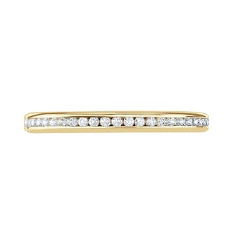 Goldsmiths 18ct Yellow Gold 0.25cttw Brilliant Cut Channel Set Diamond Full Eternity Ring