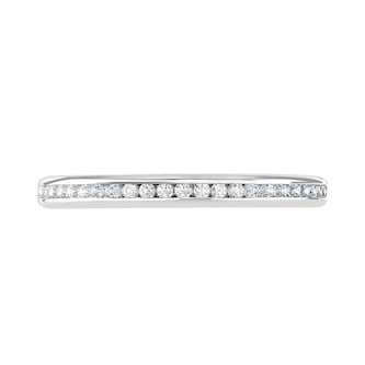 Goldsmiths 9ct White Gold 0.25cttw Brilliant Cut Channel Set Diamond Full Eternity Ring