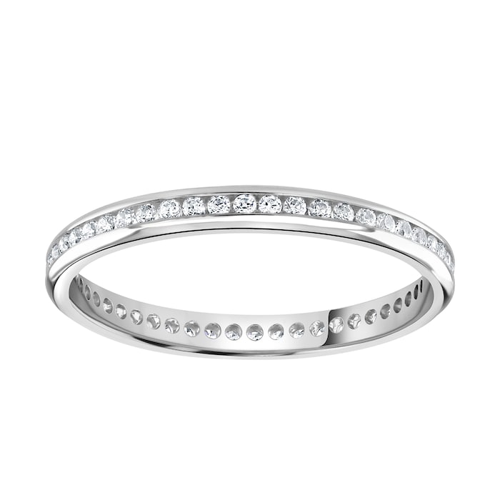 Goldsmiths Platinum 0.25cttw Brilliant Cut Channel Set Diamond Full Eternity Ring