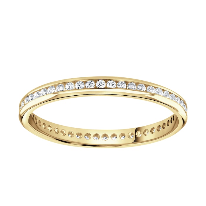 Goldsmiths 9ct Yellow Gold 0.25cttw Brilliant Cut Channel Set Diamond Full Eternity Ring