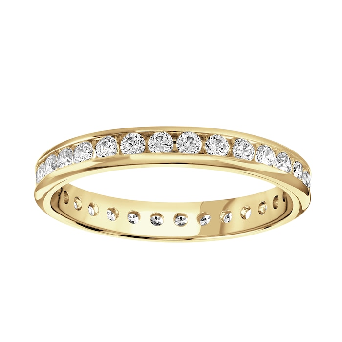 Goldsmiths 9ct Yellow Gold 0.50cttw Brilliant Cut Channel Set Diamond Full Eternity Ring