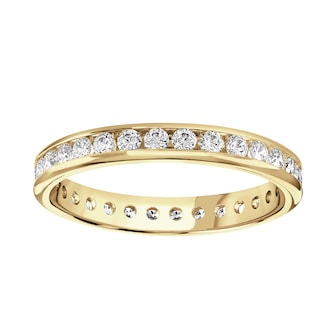 Goldsmiths 18ct Yellow Gold 0.50cttw Brilliant Cut Channel Set Diamond Full Eternity Ring Goldsmiths 18ct Yellow Gold 0.50cttw Brilliant Cut Channel Set Diamond Full Eternity Ring