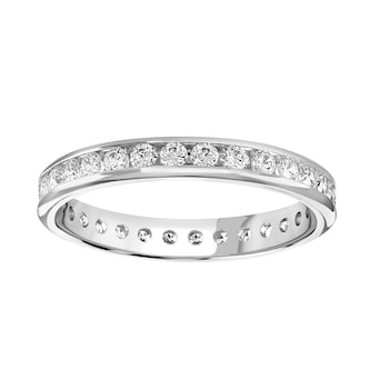 Goldsmiths 9ct White Gold 0.50cttw Brilliant Cut Channel Set Diamond Full Eternity Ring