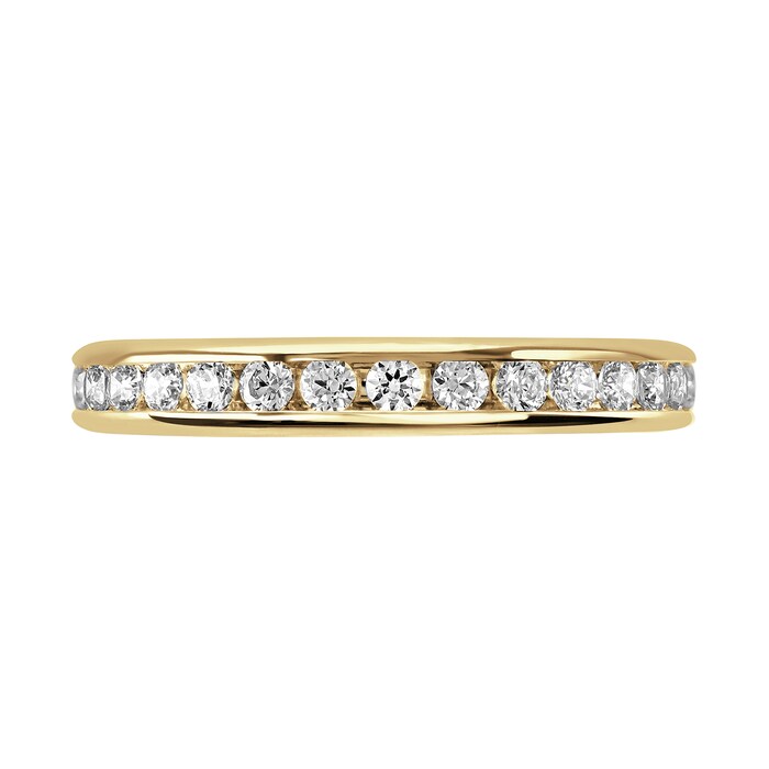 Goldsmiths 9ct Yellow Gold 0.50cttw Brilliant Cut Channel Set Diamond Full Eternity Ring