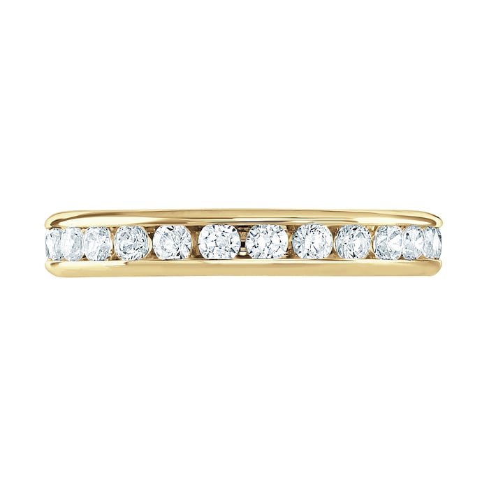 Goldsmiths 18ct Yellow Gold 1.00cttw Brilliant Cut Channel Set Diamond Full Eternity Ring