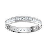 Goldsmiths 18ct White Gold 1.00cttw Brilliant Cut Channel Set Diamond Full Eternity Ring