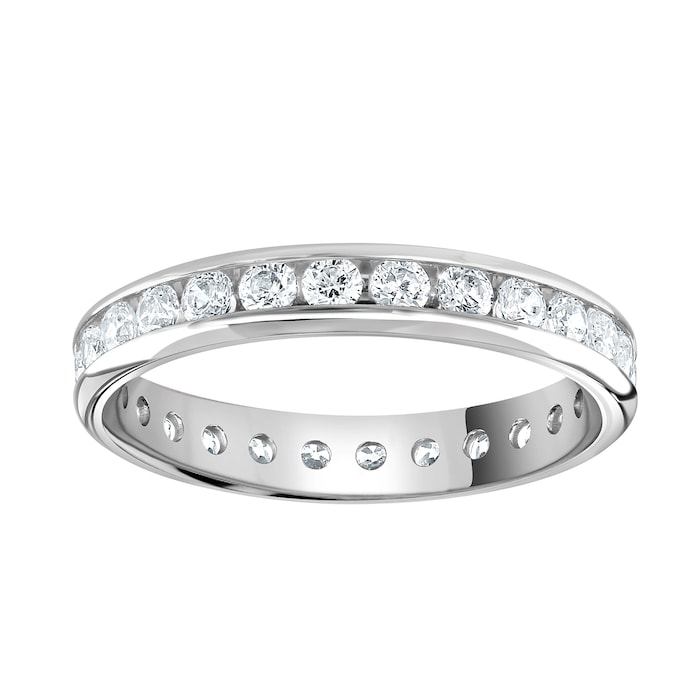 Goldsmiths Platinum 1.00cttw Brilliant Cut Channel Set Diamond Full Eternity Ring