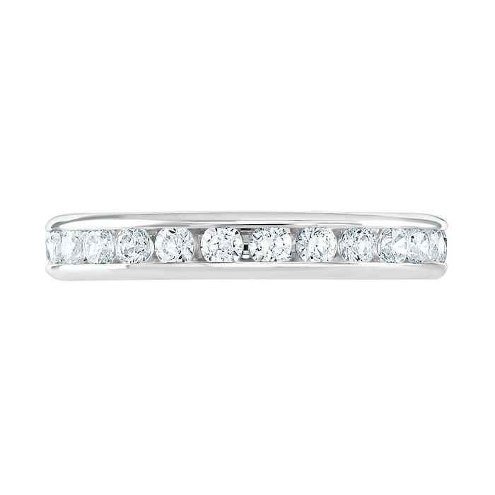 Goldsmiths 18ct White Gold 1.00cttw Brilliant Cut Channel Set Diamond Full Eternity Ring