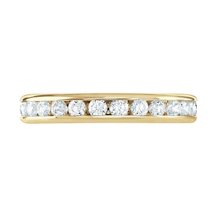Goldsmiths 18ct Yellow Gold 1.00cttw Brilliant Cut Channel Set Diamond Full Eternity Ring